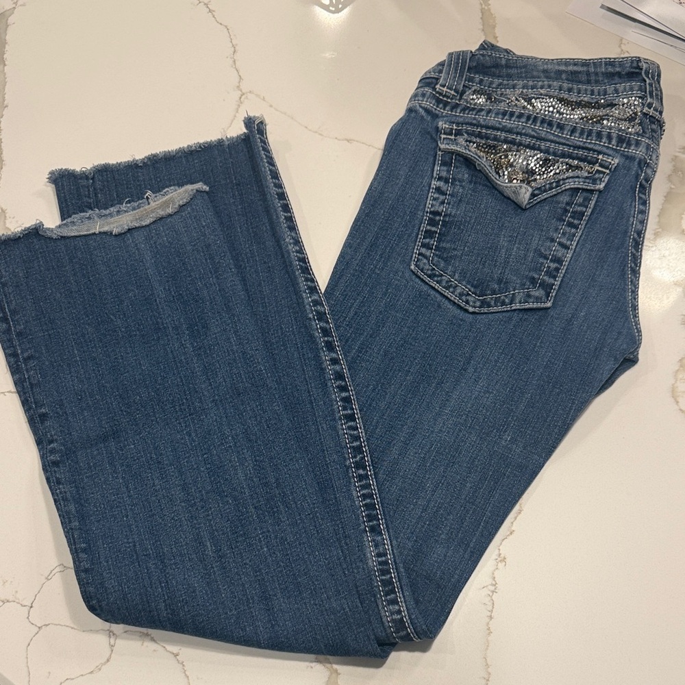 Miss Me Embellished Jeans with Silver Accents